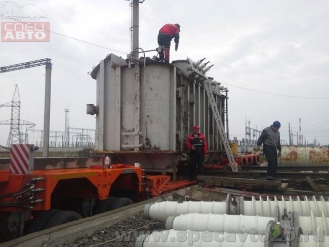 Такелажные работы и перевозка транформатора массой 110тн в Астраханской области